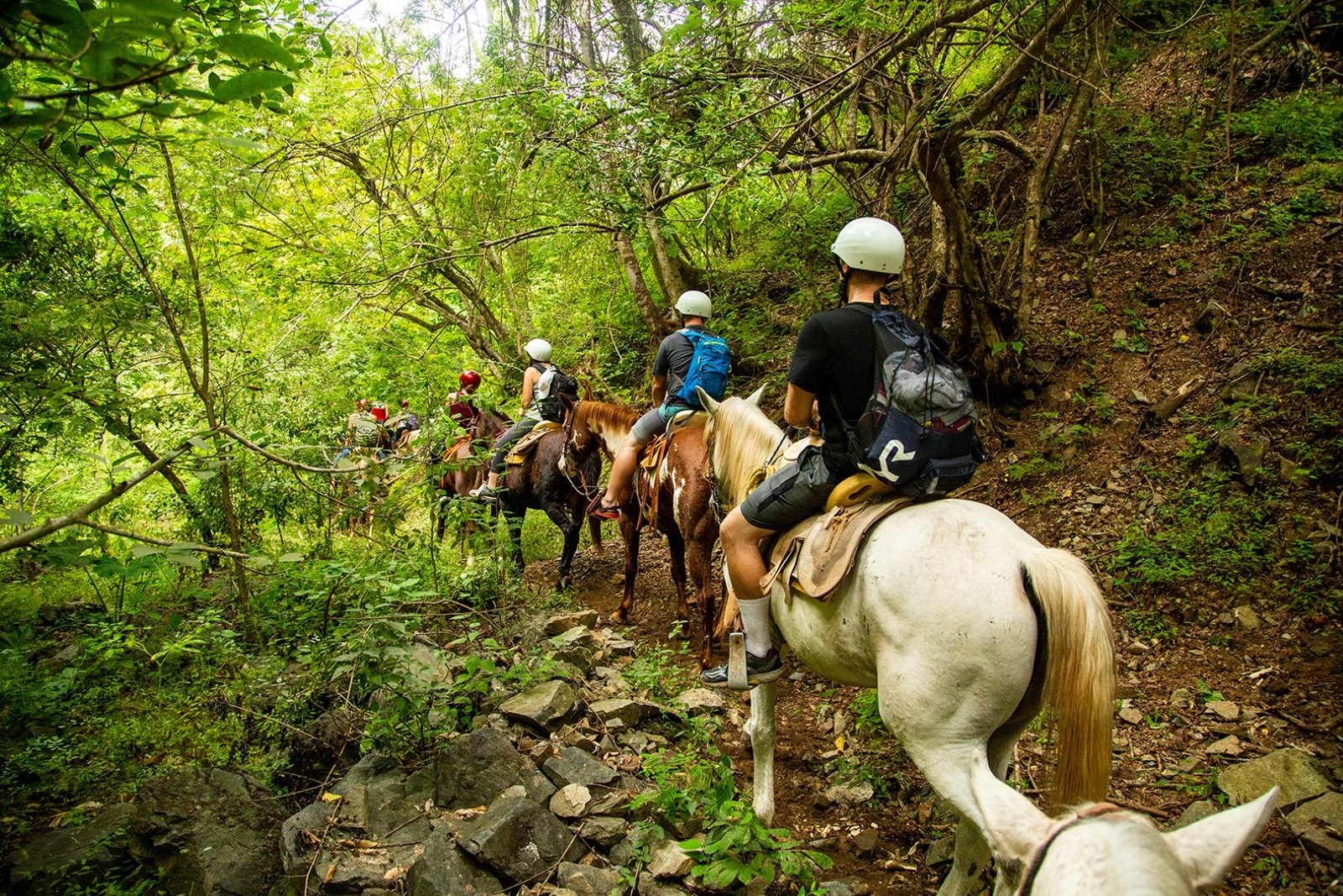 Horseback riding combo tour group at Rancho Capomo Sierra Madre